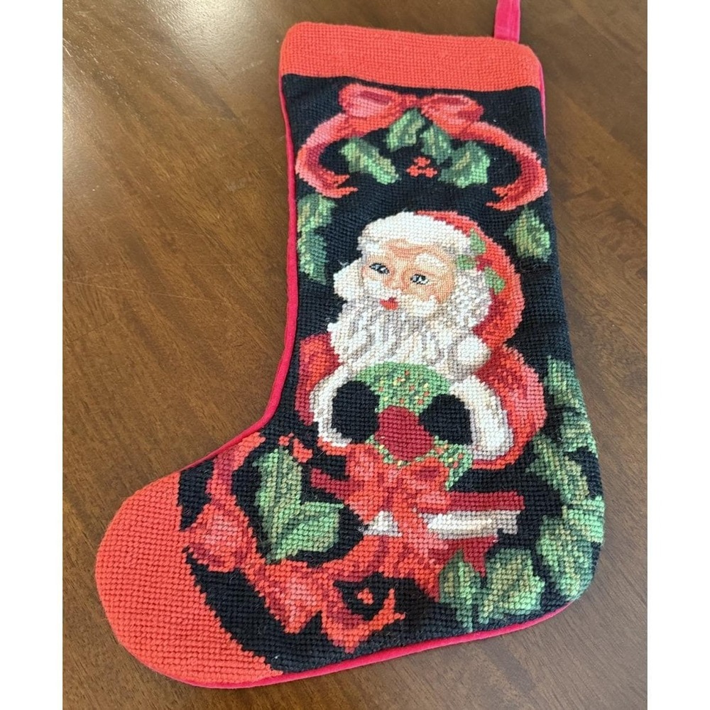 Festive Santa Christmas Stocking- Left Hang